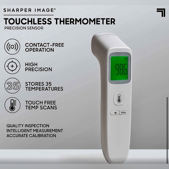 TOUCHLESS THERMOMETER by SHARPER IMAGE NWT - Picture 4 of 10